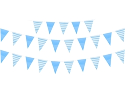 Guirnalda Para Fiesta Oktoberfest Con Bandera A Cuadros Azules Y Blancos, Hecha De Poliéster. Artículo De Decoración