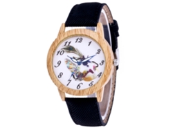 Reloj De Pulsera De Cuarzo Para Mujer Con Correa Vaquera, Estilo Sencillo, Esfera Redonda Negra.