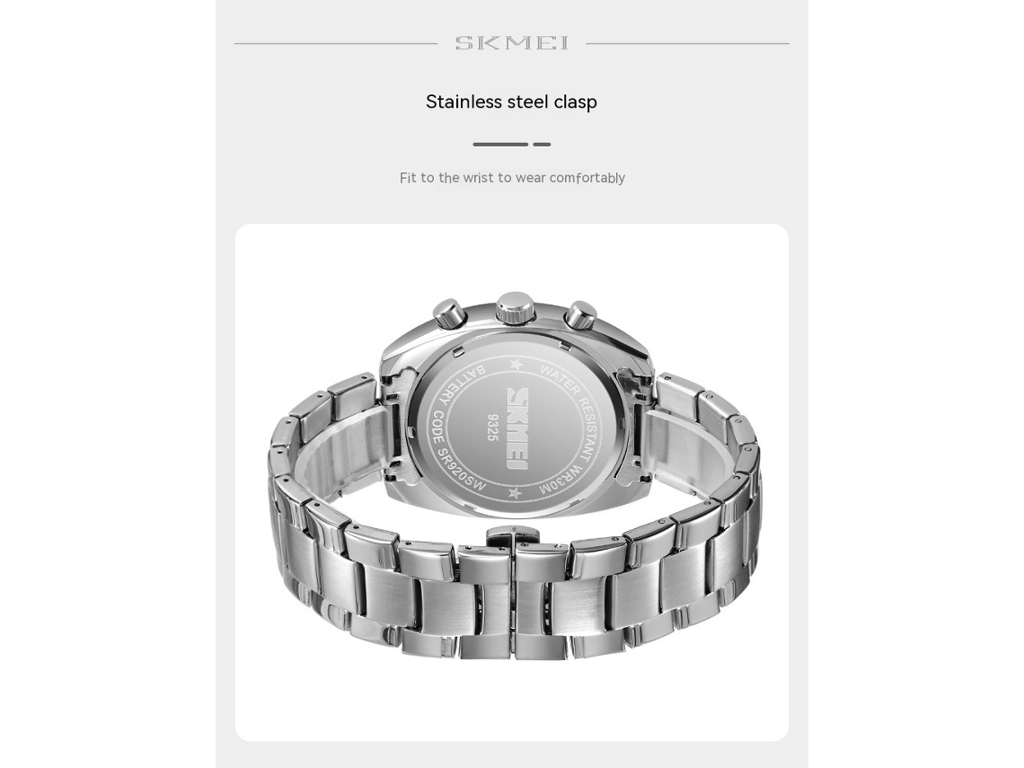 Relojes para Hombre Cronógrafo Acero Inoxidable Resistente al Agua