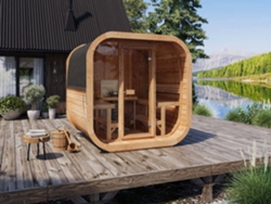 Sauna de exterior Cube 220 - Cristal frontal completo