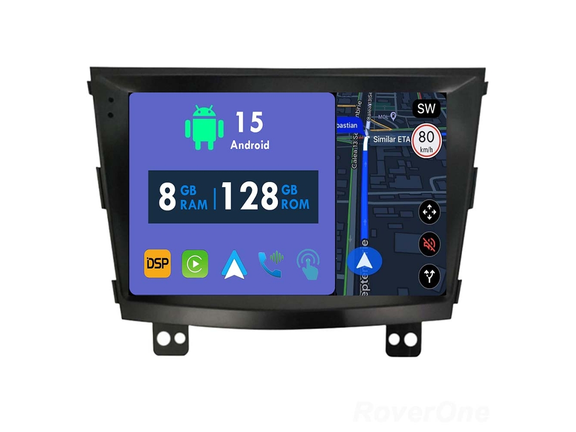 Coche Radio Android Auto Autoradio 8GB RAM 128G ROM CarPlay Navegación GPS Pantalla Táctil RoverOne para SsangYong Tivolan Tivoli 2014 - 2017 