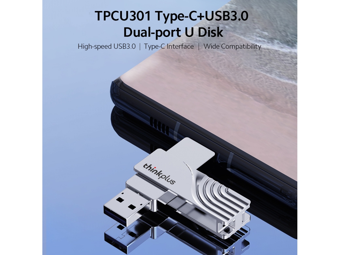 Baoj-2026novon Drive Thinkplus 128gb USB3.0 Tipo-C Doble Puerto