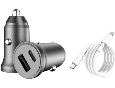 Cargador para Coche Fast Charge 20 W 7677 7677 (3A - Tipo C, USB - Negro)