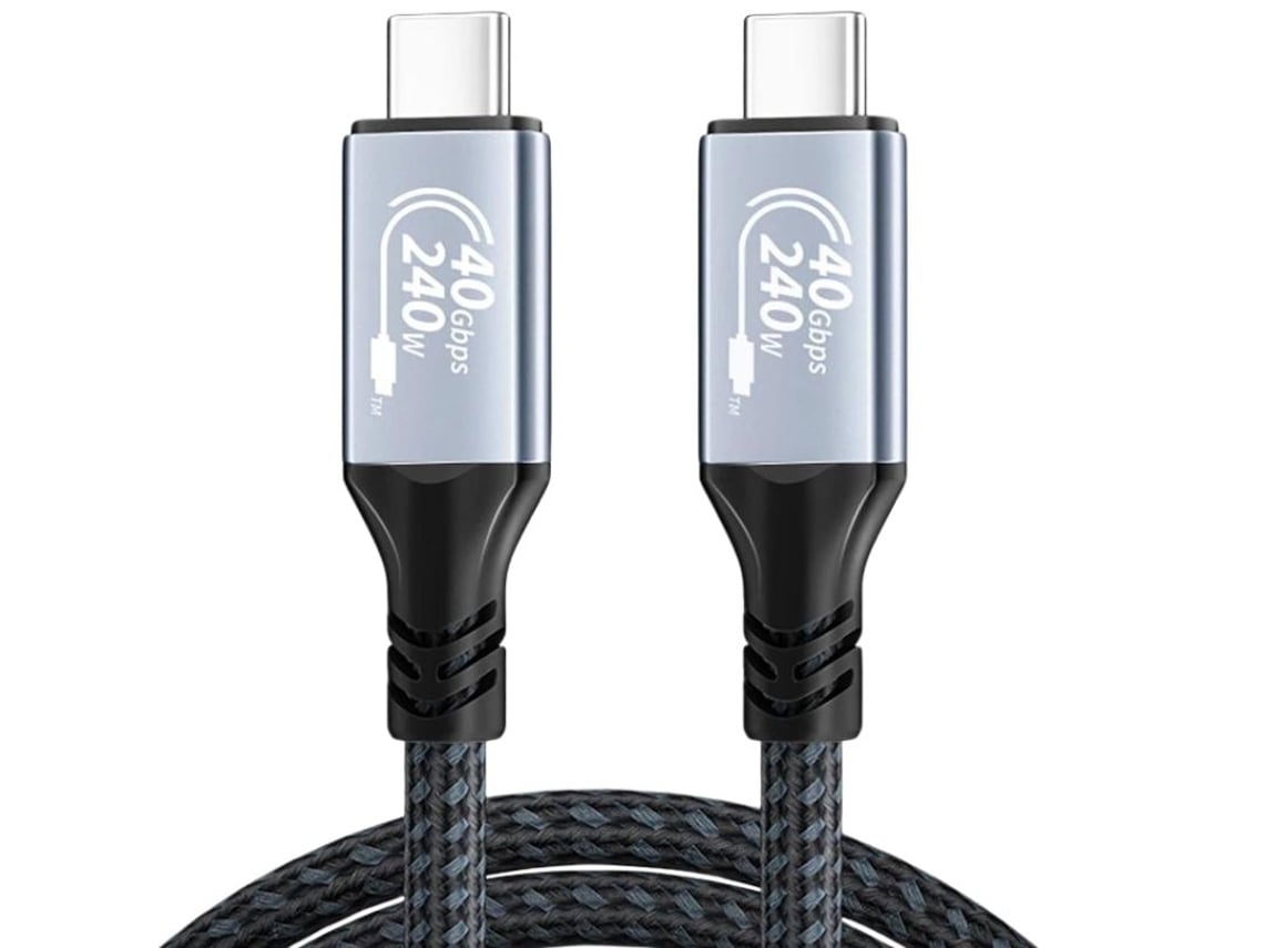 Cable Usb-C 40Gbps Thunderbolt 3 A Egpu 1 5M Trenzado Negro