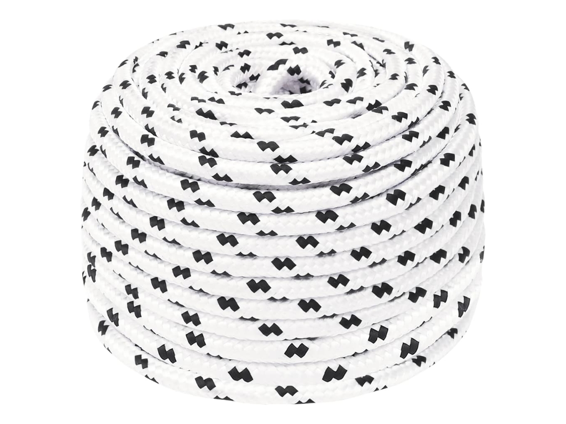 Cuerda Para Barco Trenzada Poliéster Blanco 6 Mmx25 M