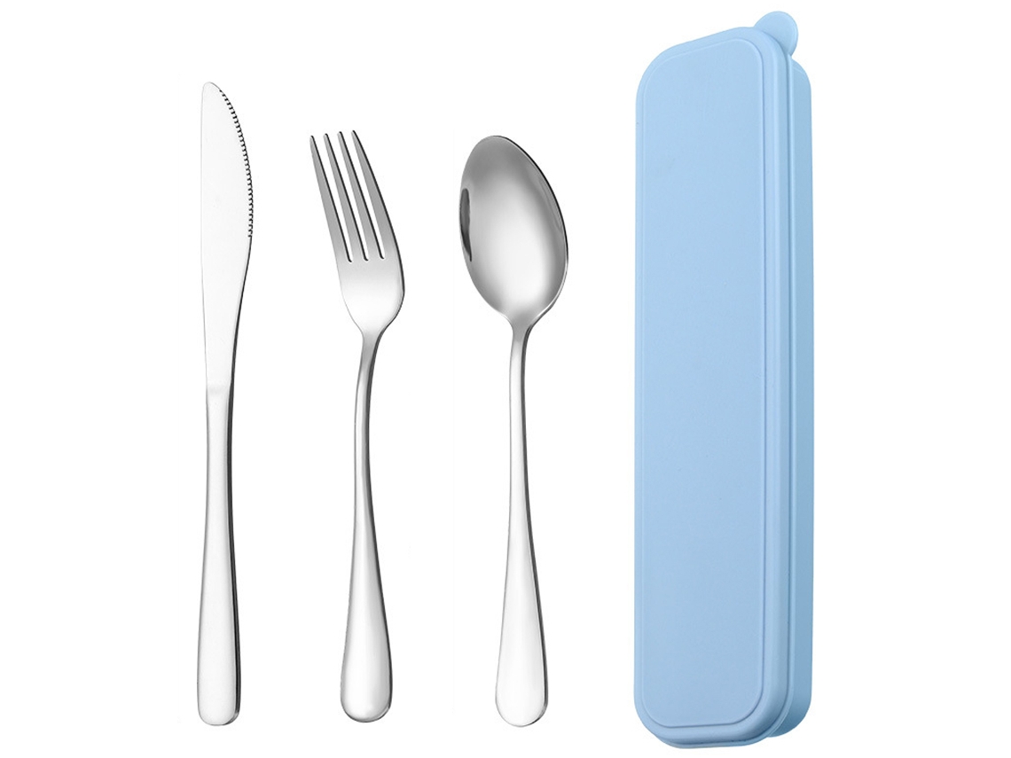 Kit de Viaje con Cubiertos Reutilizables de Acero Inoxidable - Para Almuerzos y Camping RNEMITERY