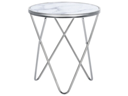 Mesa de centro BELIANI Meridian de Vidrio templado Blanco 50x50x55
