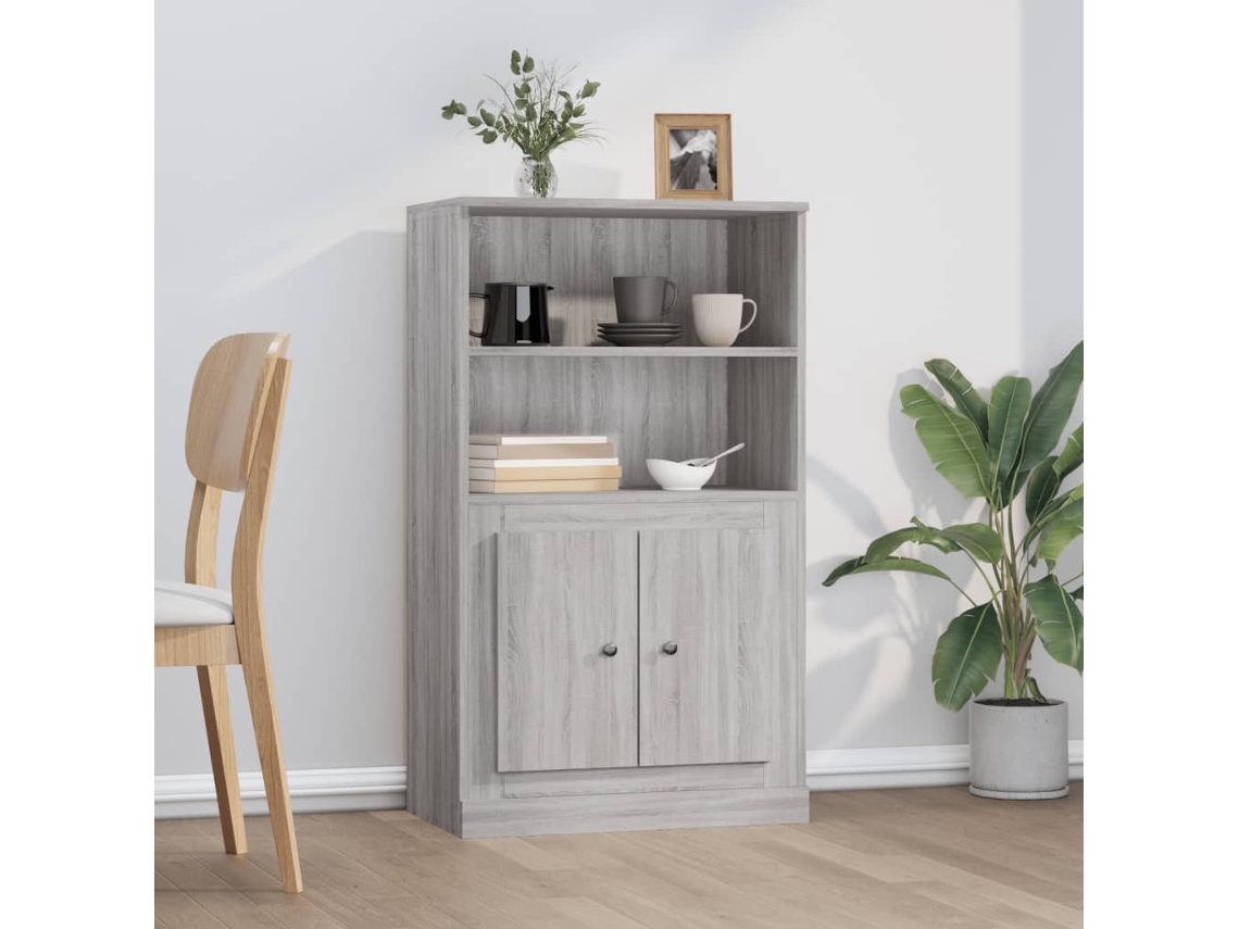 Aparador De Madera Contrachapada Gris Sonoma 60x35,5x103,5 Cm