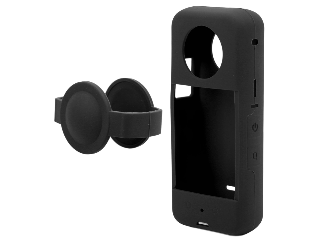 Cubre Protector De Cámara De Silicona Flexible Anticaídas Para Insta360 One X3 Panorámica Negro Funda