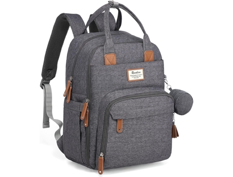 RUVALINO Mochila Porta Pañales Mochila Grande para Pañales Con Bolsa Multifuncional para El Bebé Y Cambiador Móvil Portachupetes para Mamá Y Papá...