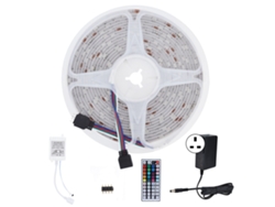 BJ-Binta LED RGBW 5050, 5 metros, 150 LEDs, control remoto de 44 teclas, enchufe británico, 100-240V, luz suave, resistente al agua.