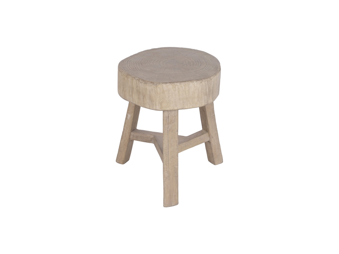 Mesita Auxiliar Olmo Macizo Natural 46x46x50cm