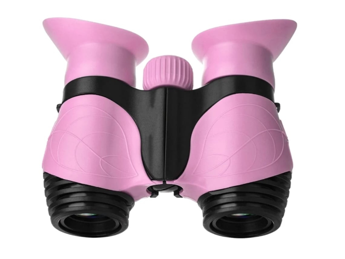 Binoculares para niños 8x21 de alta resolución, ópticos, a prueba de golpes, mini binoculares plegables para observación de aves, color rosa USHION