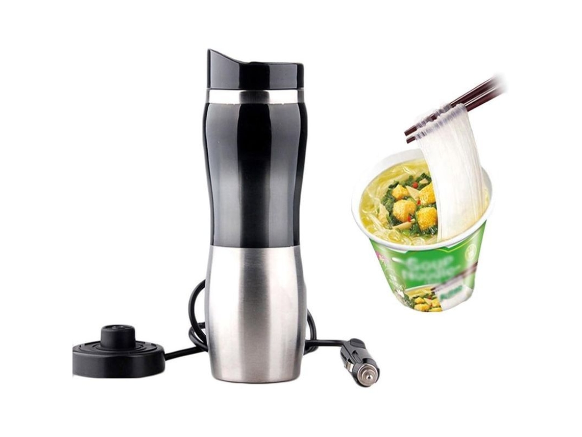 Taza Eléctrica Portátil Para Coche De Acero Inoxidable De 12 V, 400 Ml Y 50 W Con Función De Calentamiento Y Retención De Calor.