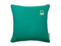 BENETTON - Cojín 45x45cm 100% Algodón Azul Rainbow