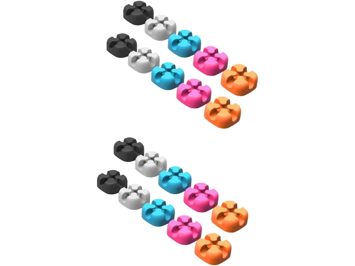 20 Soportes De Silicona Para La Gestión De Cables, Ideales Para Mesas De Cinta Adhesiva De Coche.
