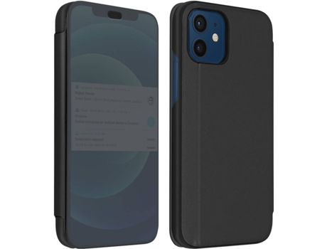 Funda iPhone 12, 12 Pro AVIZAR Espejo Translúcida Negro