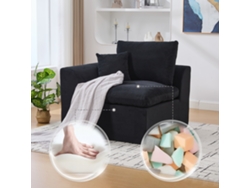 Sillón Individual Nórdico Tela Suave Cojines Sala Dormitorio Ocio