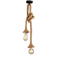 Lámpara Colgante Vintage De Cuerda De Cáñamo Industrial Estilo Retro, Base E27, 1m, Sin Bombilla