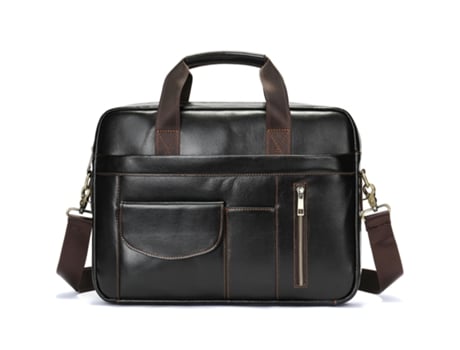 Bolso de cuero genuino vintage Bolso mensajero para computadora portátil Bolsos de hombro tipo bandolera para hombres-1116 Café profundo