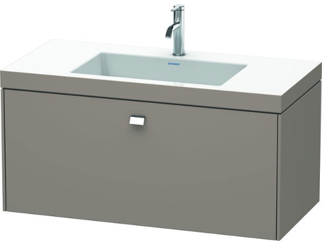 Lavamanos DURAVIT Brioso c-bonded con base mural 100,0x48,0 cm 1 cajón sin rebosadero con banco para grifos 1 agujero para grifos