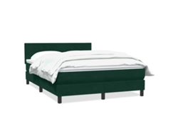 Maison Exclusive - Cama Box Spring Con Colchón Terciopelo Verde Oscuro 160x220 Cm