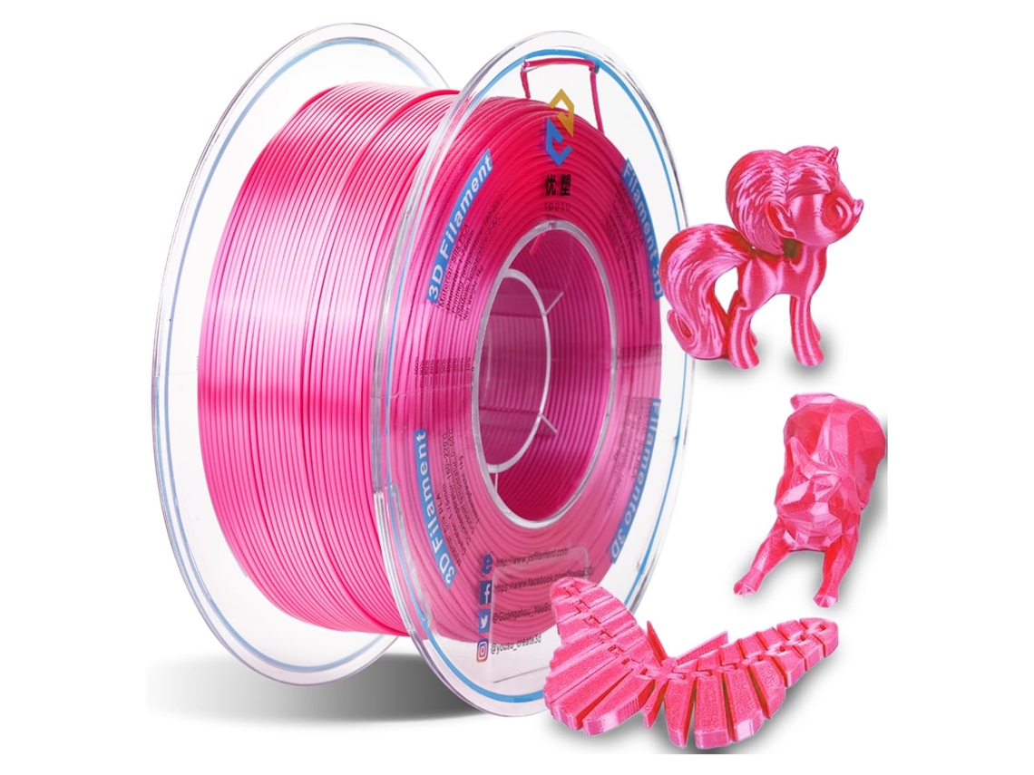 Filamento Pla Yousu Silk De 1,75 Mm, 1 Kg +/-0,03 Mm Para Impresora 3d Fdm - Rosa