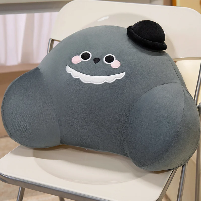 (cuervo Gris, 45 Cm) Almohada De Apoyo Lumbar Para Adultos Con Diseño De Dibujos Animados, Cojín Suave.