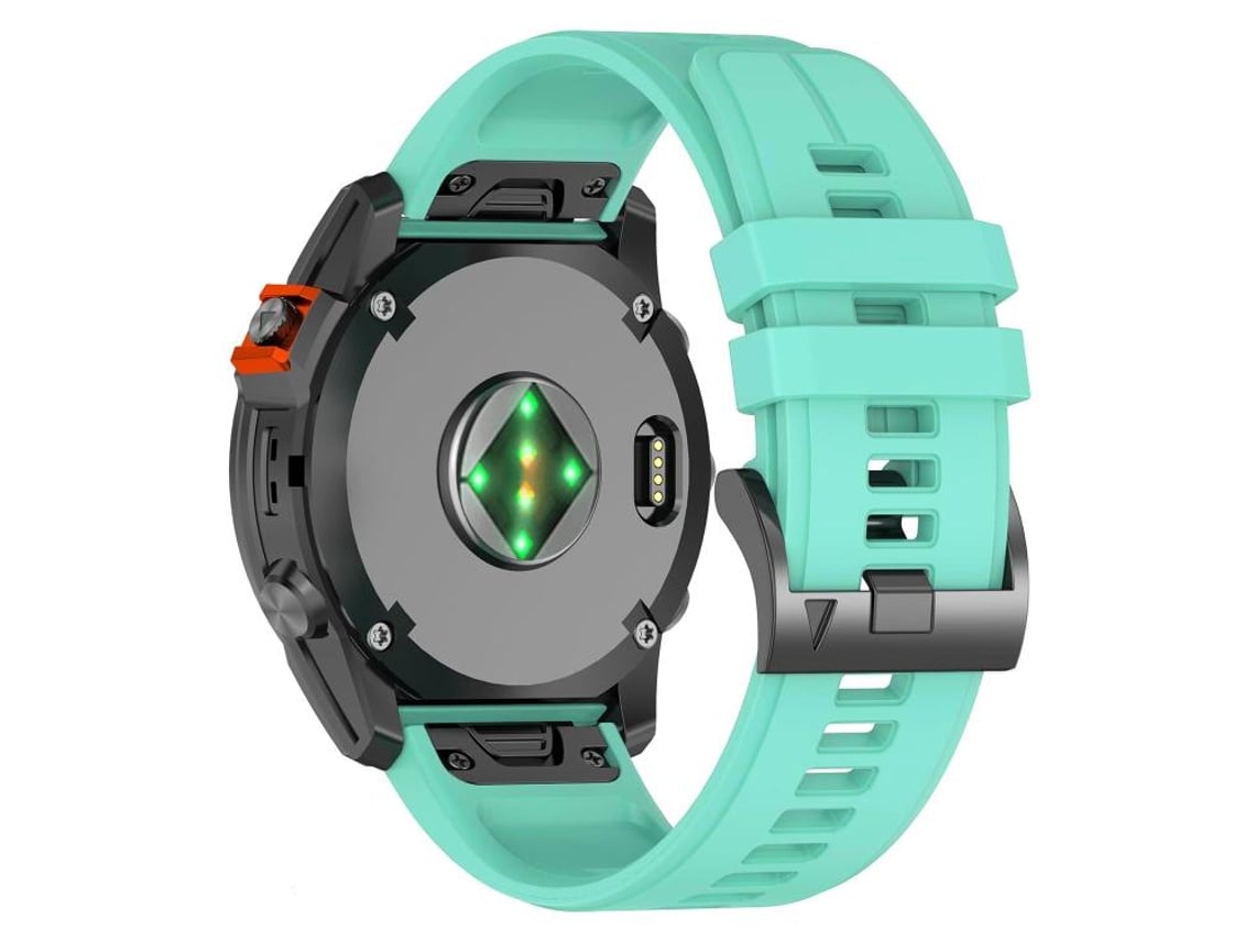 Bracelete Para Garmin (26mm) - Silicone - Liberação Rápida - Fivela De Aço Preta Azul-petróleo