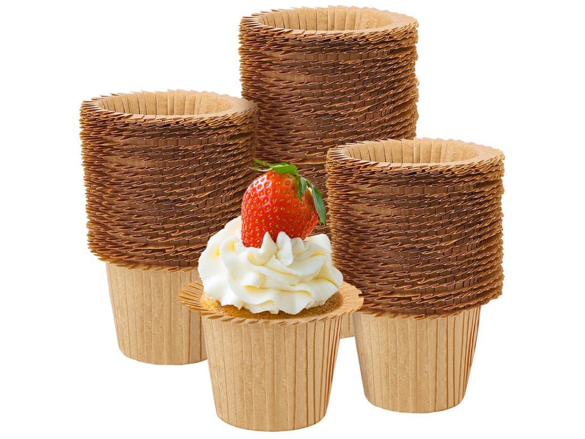 2026-moldes De Papel Para Cupcakes E Magdalenas Marrom Claro Resistentes Ao Óleo E Alto Forno