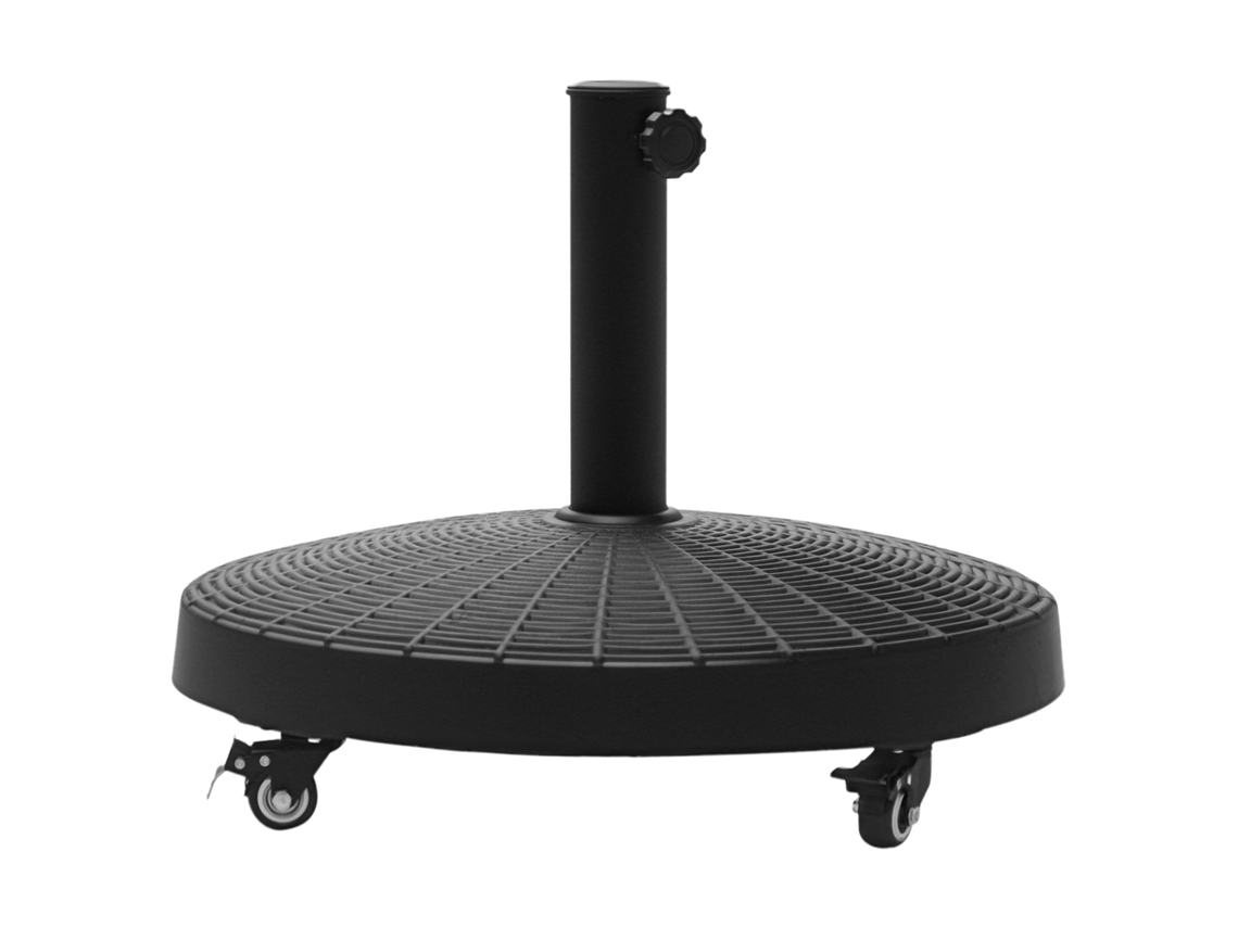 Base Sombrilla 25kg Ruedas Aspecto Ratán Ø38/48 Mm Negro