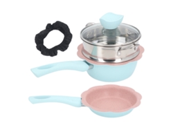 Cacerola Antiadherente Con Tapa Visible Y Cesta Para Cocinar Al Vapor, Mango Resistente Al Calor, Multiusos Para Bebés Y Niños.