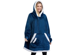 Manta Con Capucha, Chal De Franela Con Capucha, Manta Ponible, Bata De Baño Unisex (azul Oscuro) Cuich