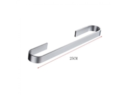 Toallero de baño sin clavos, 25 cm, autoadhesivo, para pared, con placa de aluminio, color negro | Gusshious
