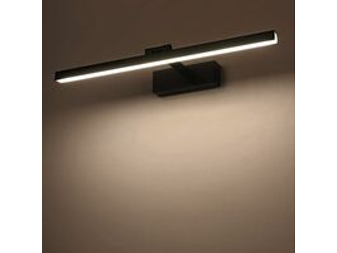 1 unidad - Lámpara de Espejo - Modelo 9980 Color Negro 50cm (12W Tres Colores) RNEMITERY