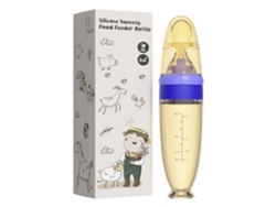 Biberón para cereales de arroz para bebés (biberón de silicona para cereales de arroz para bebés) - Yuysan, tipo exprimible, con ventosa - Azul Nano (b5)