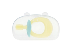 Cepillo De Dientes De Silicona Para Bebés, Masajeador De Encías De 360°, Color Amarillo, Con Estuche.