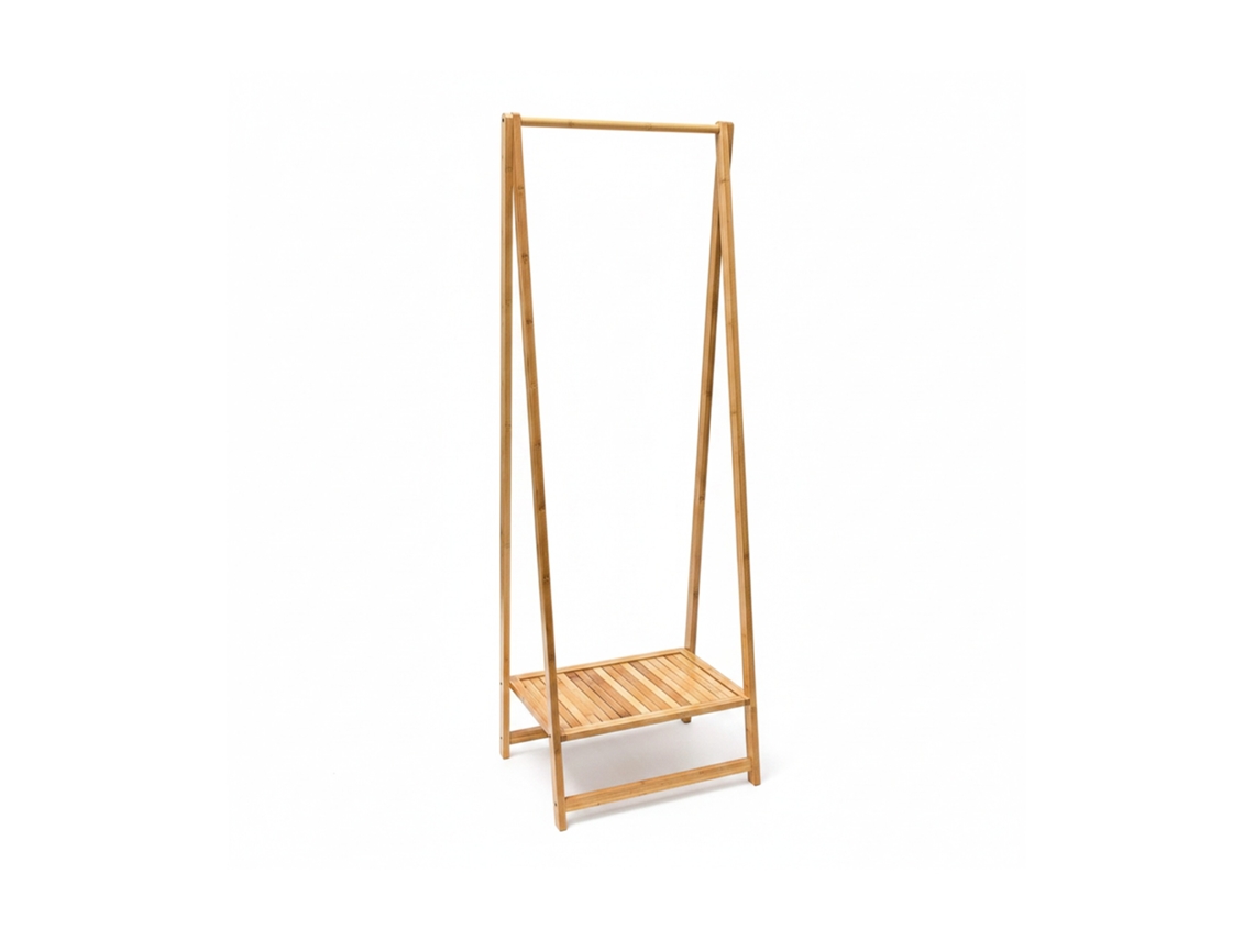 Relaxdays Perchero Con Zapatero Bambú, 158,5x 51x40,5 Cm, Burro Con Balda Para Zapatos, Para Pasillo/dormitorio, Natural