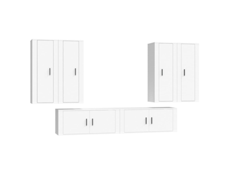 Conjunto 6 de muebles para TV VIDAXL madera contrachapada blanco