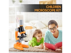 Microscopio Óptico Infantil 1200x Con Luz Led, 12 Portaobjetos, Kit Científico Para Niños Principiantes.