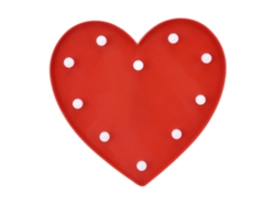 Lámpara de noche con forma de corazón 2026, 10 LED, adorable para niños, con luz cálida, funciona con pilas, ideal para la decoración del dormitorio, color rojo.