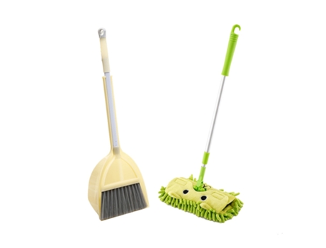 Escoba de Cocina, Utensilios En Miniatura, Trapeadores de Juego, Limpieza de Suelos Amarillo Y Verde