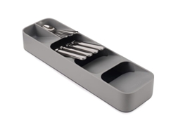 Organizador Compacto Para Cajones De Cubiertos, 5 Compartimentos, Capacidad Para Más De 24 Piezas - Gris
