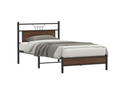 Estructura De Cama Sin Colchón Madera Marrón Roble 100x200 Cm