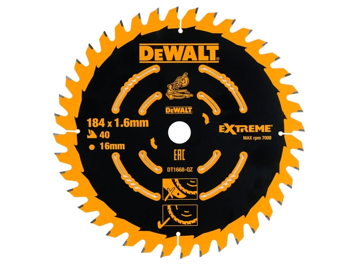DEWALT DT1668-QZ - Hoja para Sierra Circular Estacionaria 184 x 16 x 40T