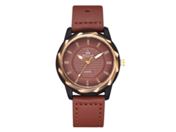 Reloj De Pulsera De Cuarzo Con Correa De Piel Sintética Con Estampado De Libra Para Hombre Y Mujer, Color Rojo.
