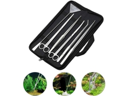 Kit De Herramientas De Acero Inoxidable 6 En 1 Para Acuarios, Ideal Para El Paisajismo Acuático Y El Mantenimiento De Plantas Acuáticas.