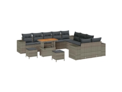 Maison Exclusive - Conjunto De Sofá De Jardín 13 Pcs Gris Ratán Sintético