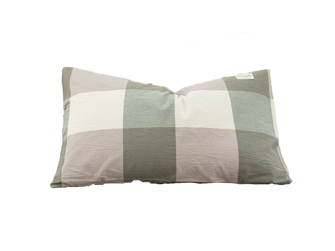 Funda De Almohada De Algodón Teñido-Funda De Almohada De Sobre De Paquete Individual De 30X50 Cm Café Verde Claro JEIIBRZUI