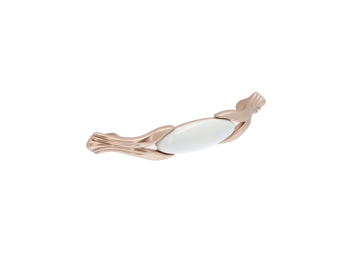 Tirador Para Muebles De Zamac Y Porcelana Distancia Entre Centros 96mm Oro Rosa Mate Lote De 25